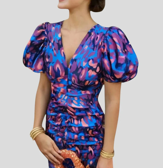 Damen Elegantes Kleid mit Volants und Spitzenelementen