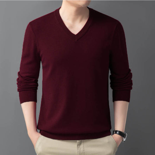 Herren Feiner V‑Ausschnitt Feinstrickpullover in schlanker Passform Shop Nory