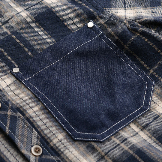 Herren kariertes Flanell-Overshirt im Relaxed-Fit mit kontrastierter Brusttasche Shop Nory