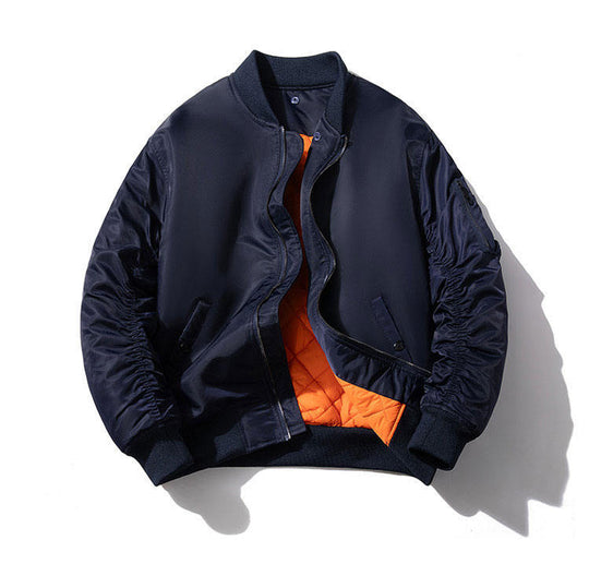 Herren Wattierte Bomberjacke mit Stehkragen, Kammerschnitt und Ärmeltasche Shop Nory