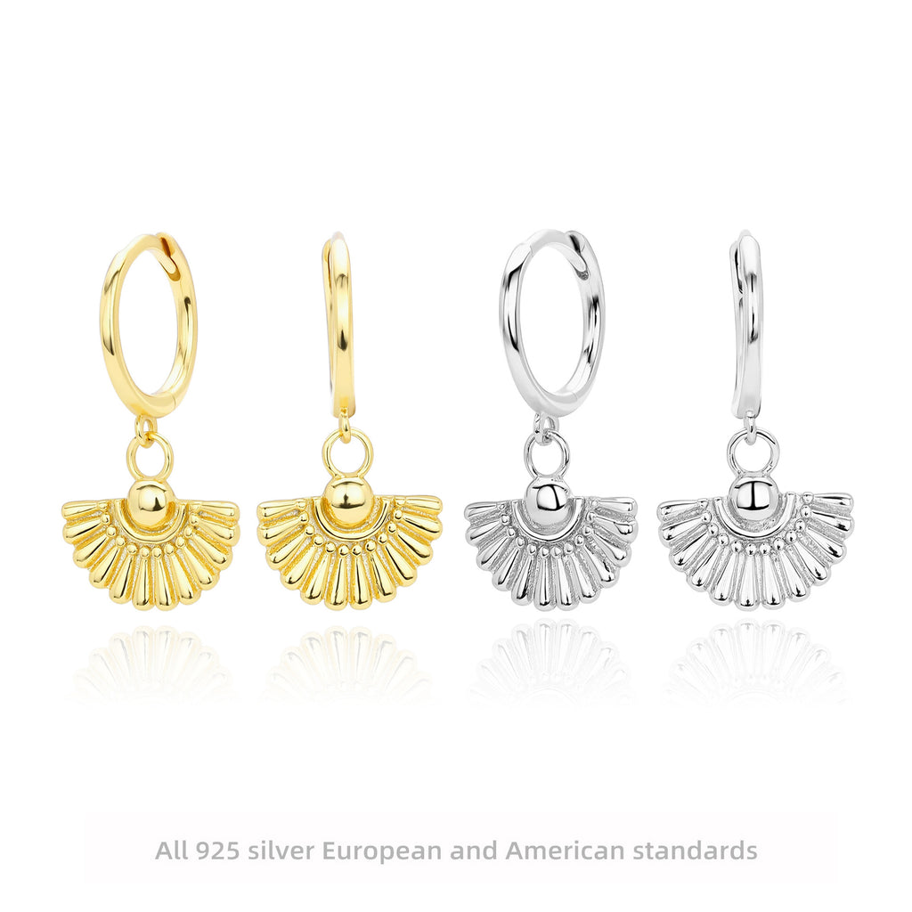 Damen Ohrhänger mit kunstvollem Fächerdesign aus 925 Sterling Silber Shop Nory