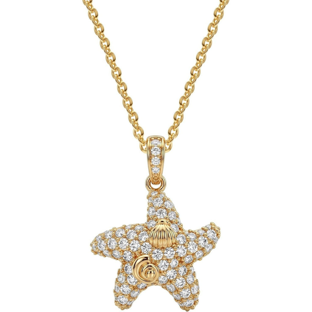 Damen Halskette mit funkelndem Sternanhänger und eleganter Goldkette Shop Nory