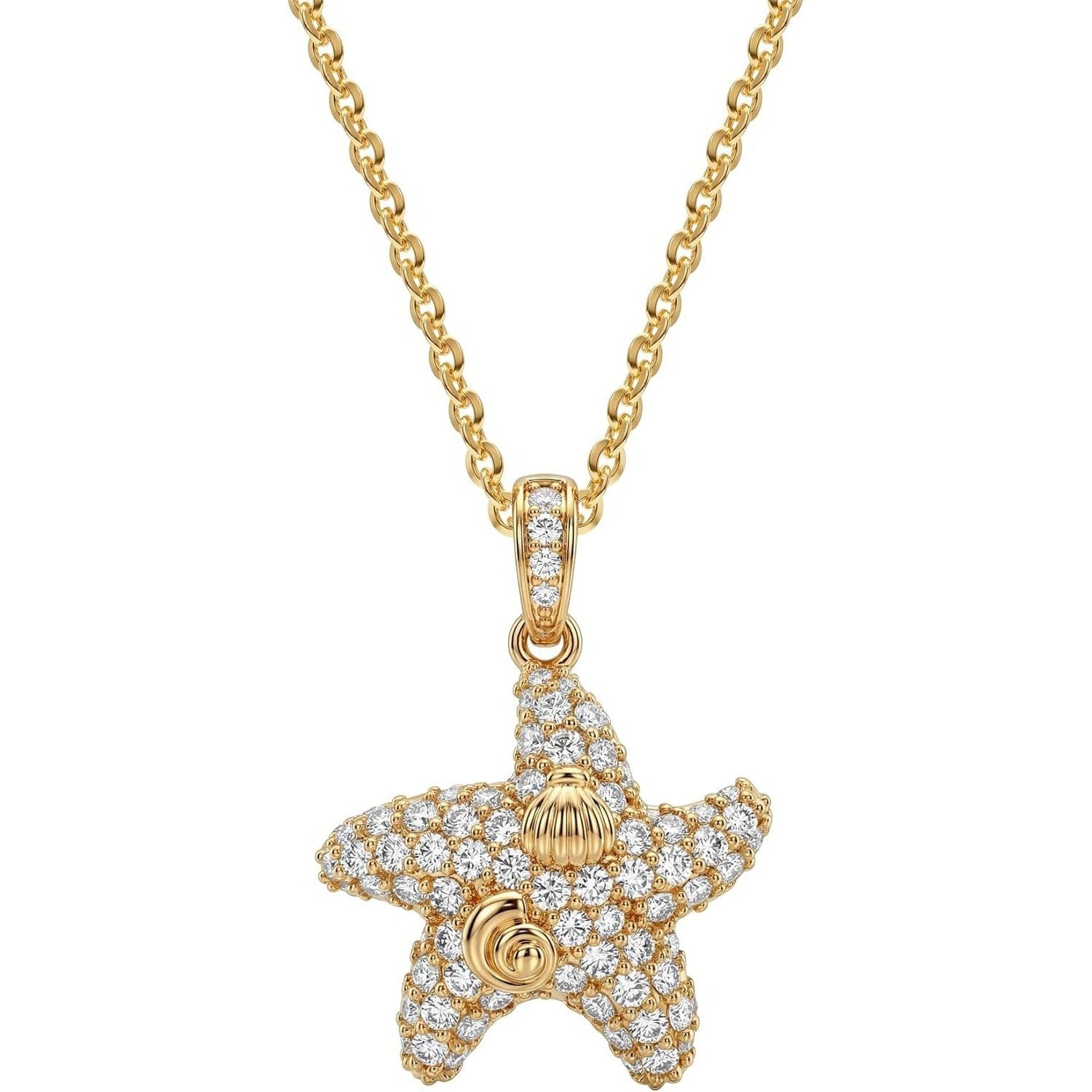 Damen Halskette mit funkelndem Sternanhänger und eleganter Goldkette Shop Nory