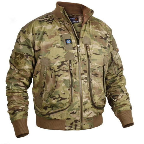 Herren Tarn-Bomberjacke im Tactical‑Stil mit Mehrfachtaschen und Rippenbündchen Shop Nory
