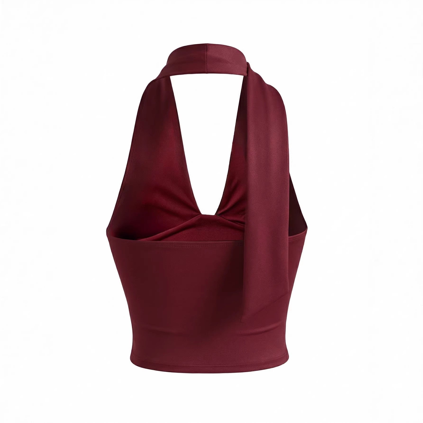 Damen Neckholder-Top mit tiefem Ausschnitt und Raffung Shopnory