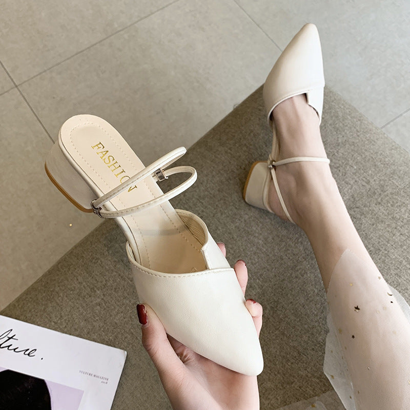 Damen elegante Sling-Pumps mit verstellbarem Riemchen und spitzem Zehenbereich