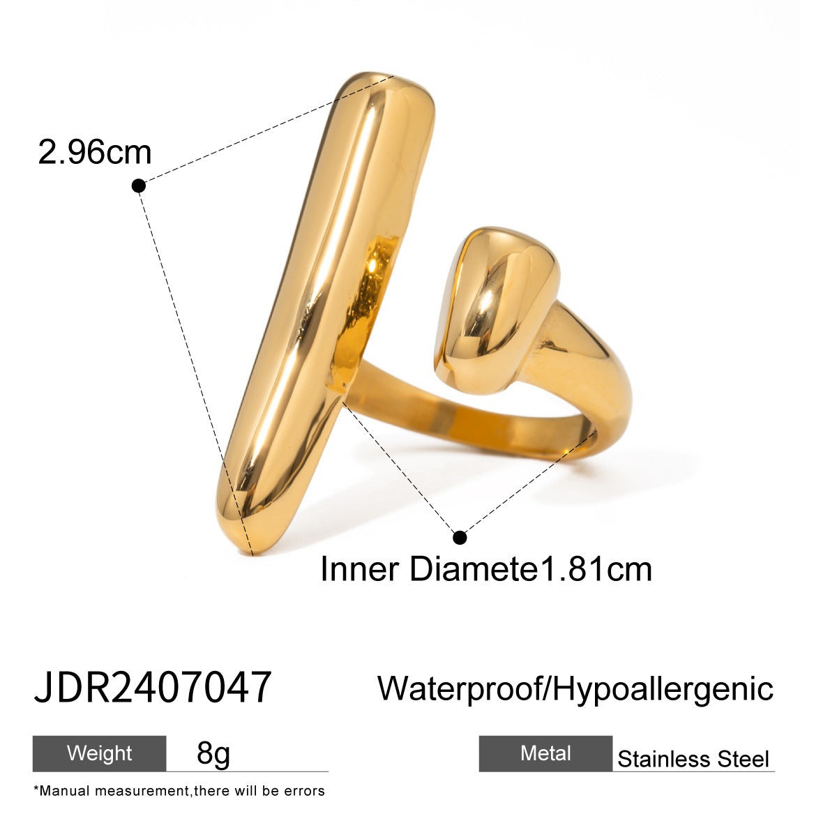 Damen Offener Ring mit kunstvollem Design aus hypoallergenem Edelstahl Shop Nory
