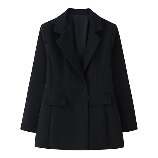 Damen taillierter Doppelreiher-Blazer mit Pattentaschen und Wiener Nähten Shop Nory