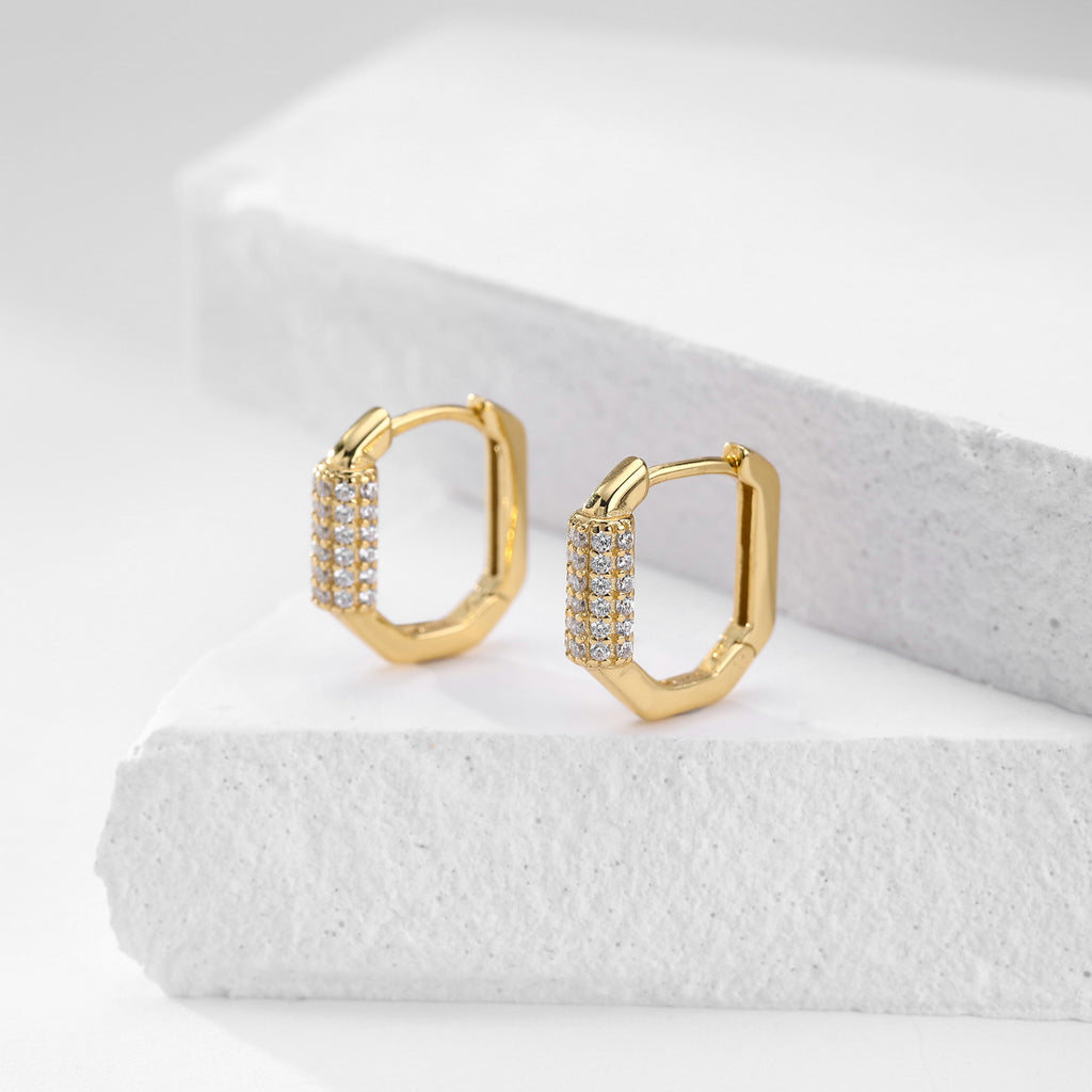 Damen Ohrhänger mit luxuriösem Zirkonbesatz aus 925 Sterling Silber Shop Nory