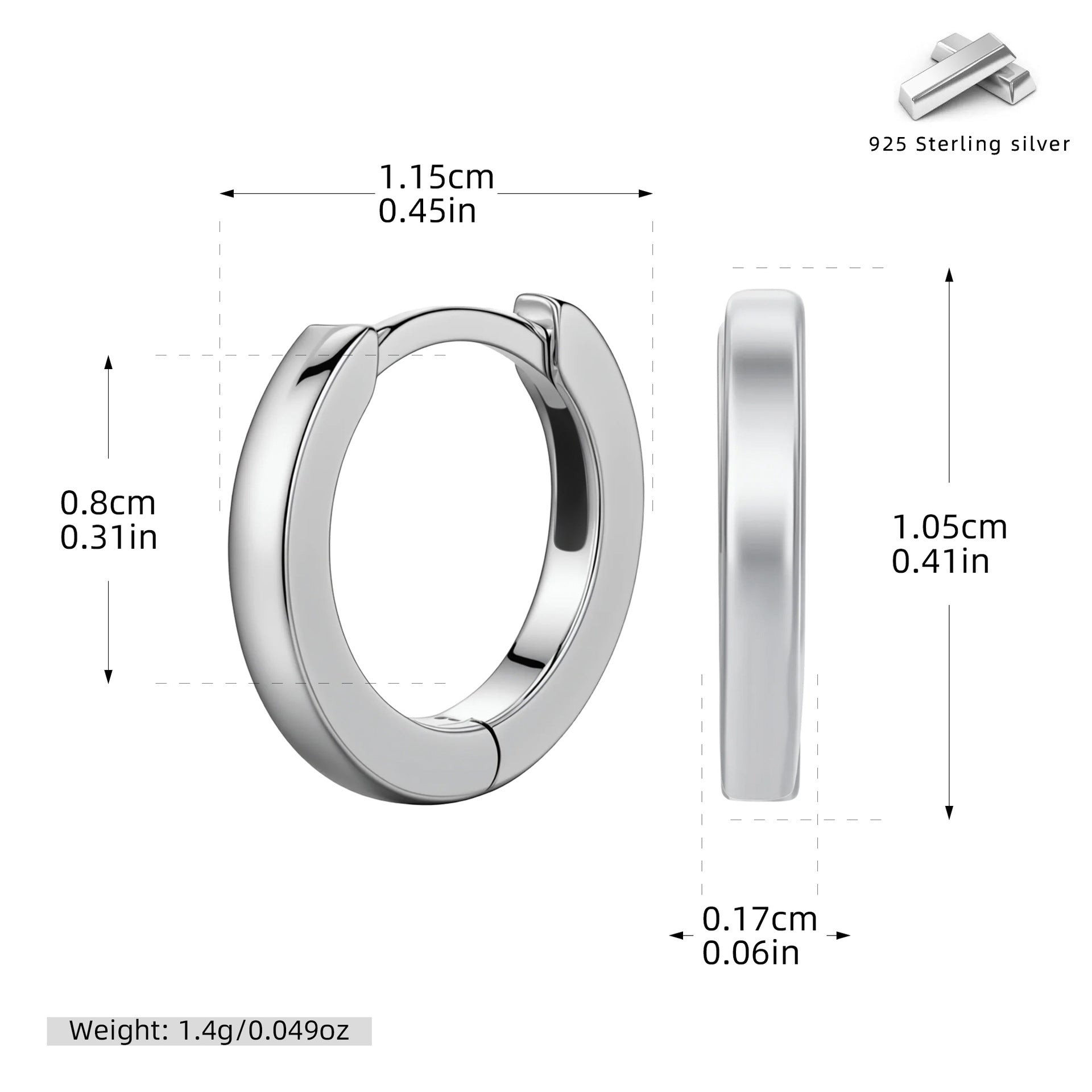Damen Creolen mit modernem geschwungenem Design aus hochwertigem 925 Sterling Silber Shop Nory