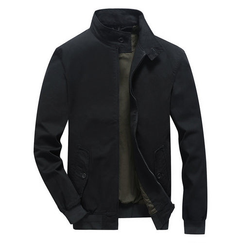 Herren leichter Canvas-Fieldbomber mit Stehkragen, verdecktem Reißverschluss und Pattentaschen Shop Nory