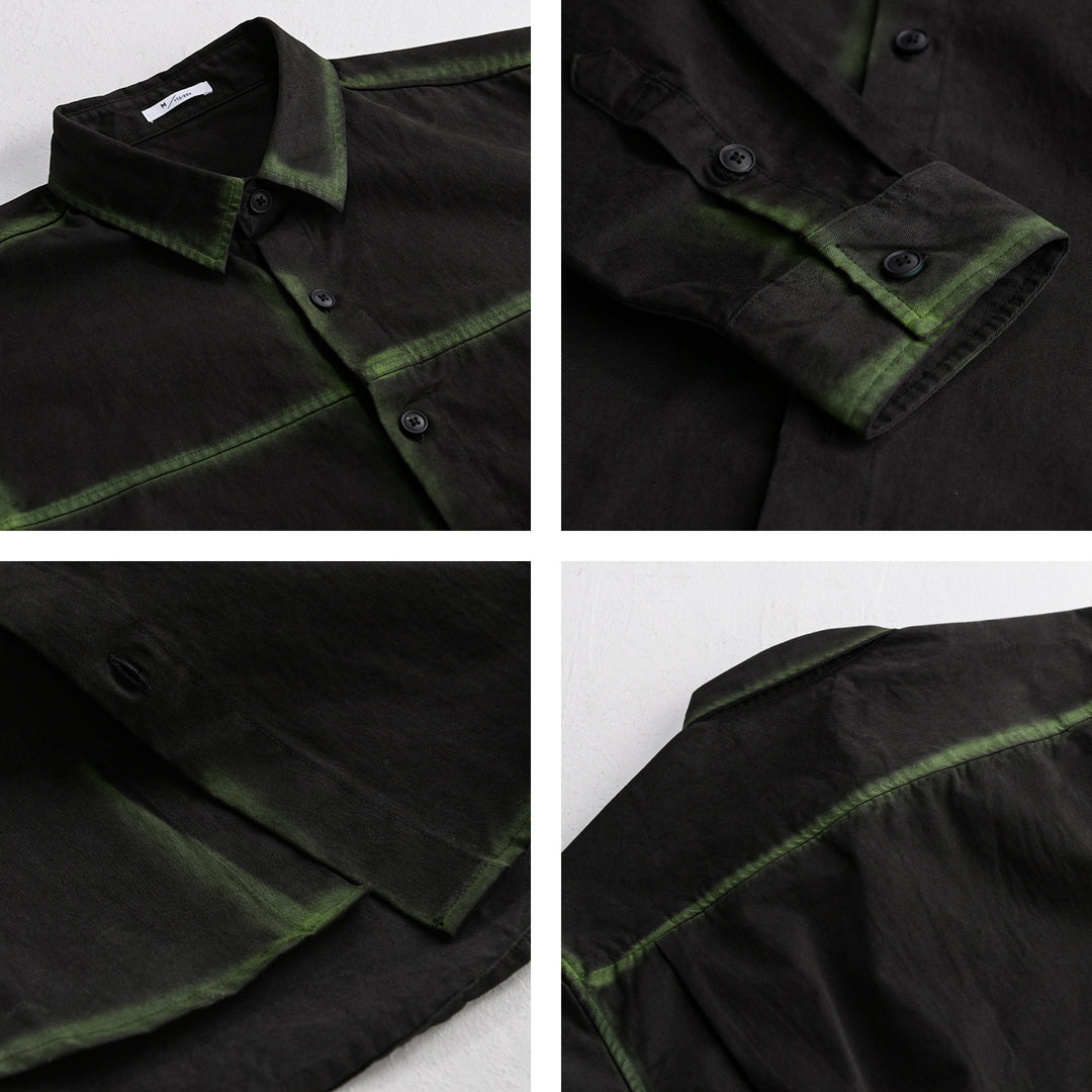Herren Hemdjacke im Oversize-Stil mit verwaschenen Kanten und klassischem Kentkragen Shop Nory
