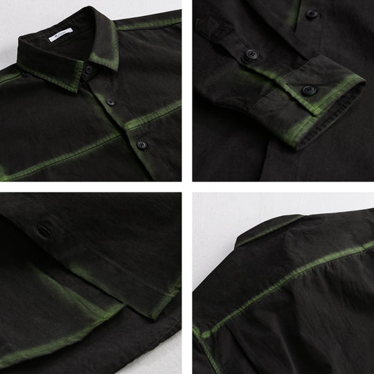 Herren Hemdjacke im Oversize-Stil mit verwaschenen Kanten und klassischem Kentkragen Shop Nory