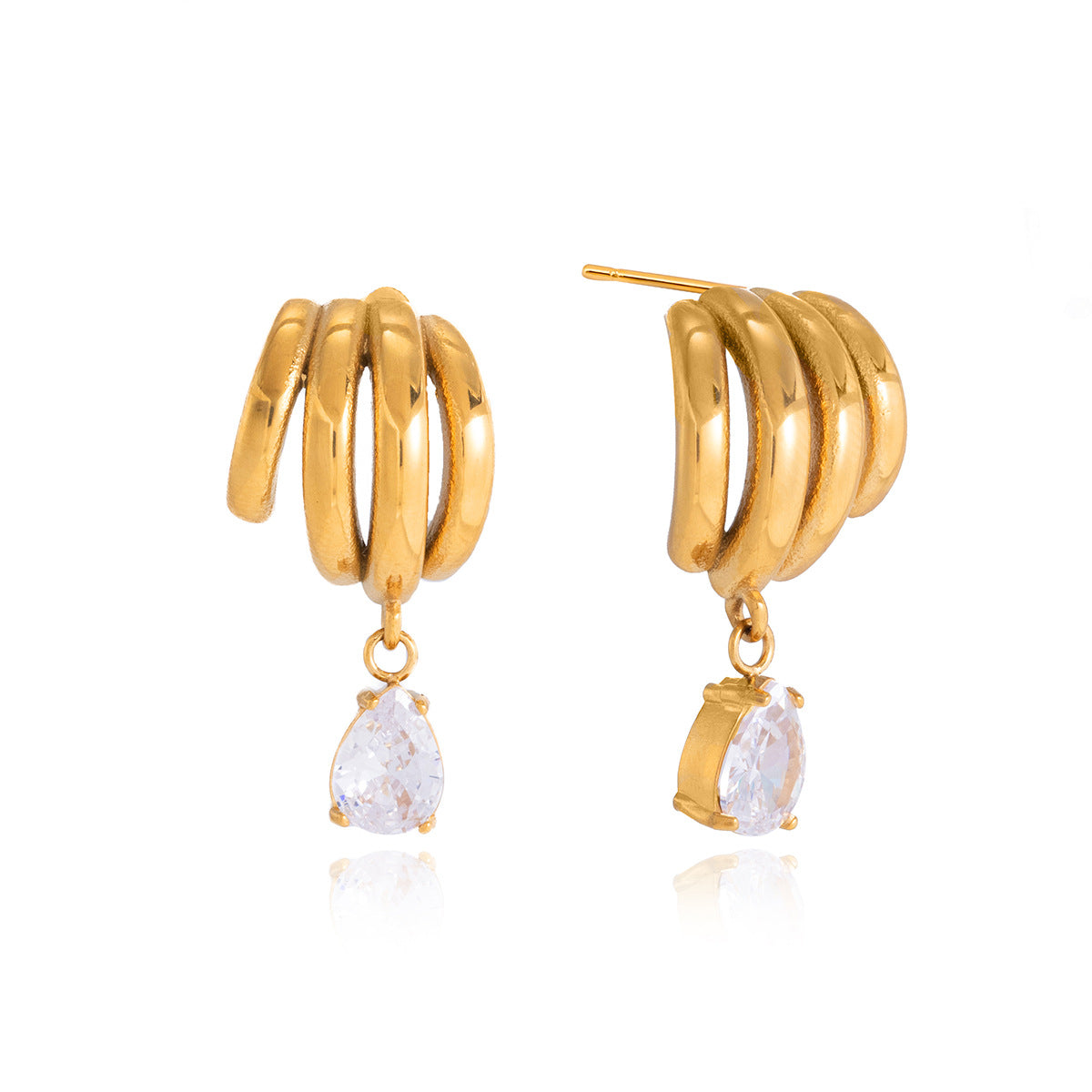 Damen Ohrhänger mit exquisite Ohrspiralen und funkelndem Zirkonia Shop Nory