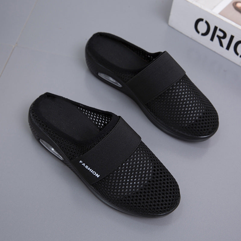 Damen Halbschuh-Slipper mit atmungsaktivem Strickobermaterial, elastischem Mittelfußriemen und Dämpfungssohle Shop Nory
