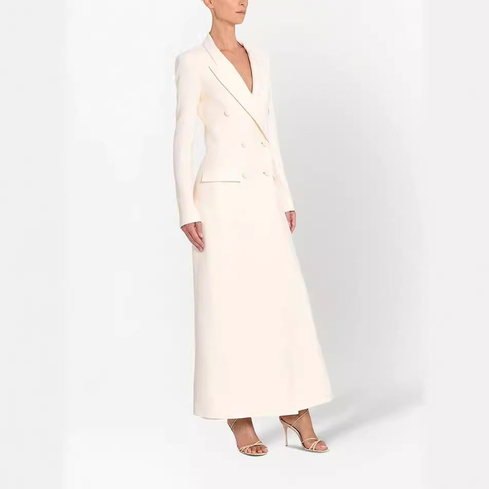 Damen Maxikleid im Blazer‑Stil mit Doppelreiher Shop Nory