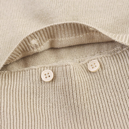 Damen Kurzer Feinstrick-Pullover mit Ballonärmeln und Dekoknopf-Bund Shop Nory