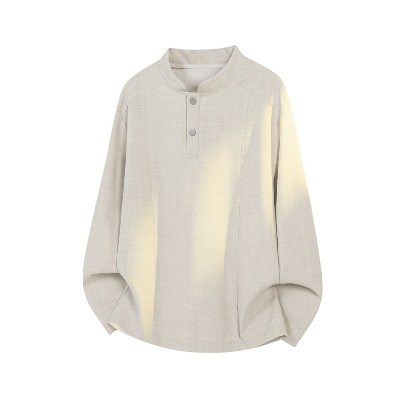 Herren Lässiger Longsleeve mit Stehkragen Shop Nory