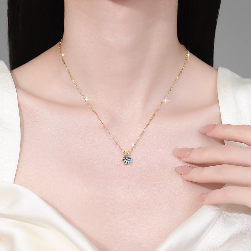 Damen Halskette mit funkelndem Stein in stilvollem Kranzdesign Shop Nory