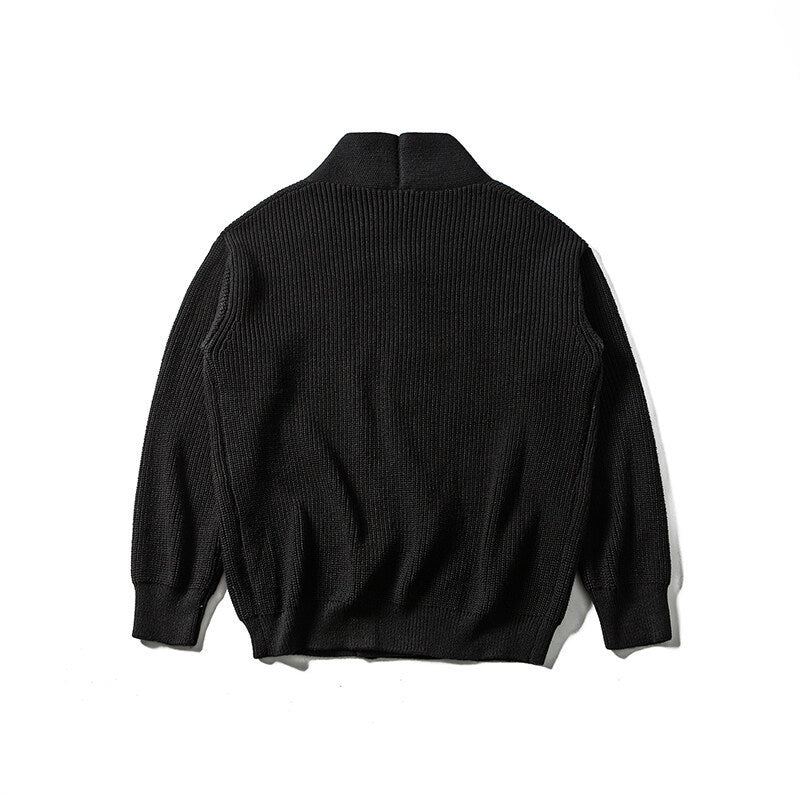 Unisex Oversize‑Strickcardigan mit Schalkragen, Strukturmix und Knopfleiste Shop Nory