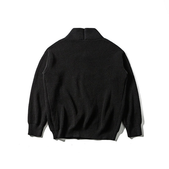 Unisex Oversize‑Strickcardigan mit Schalkragen, Strukturmix und Knopfleiste Shop Nory