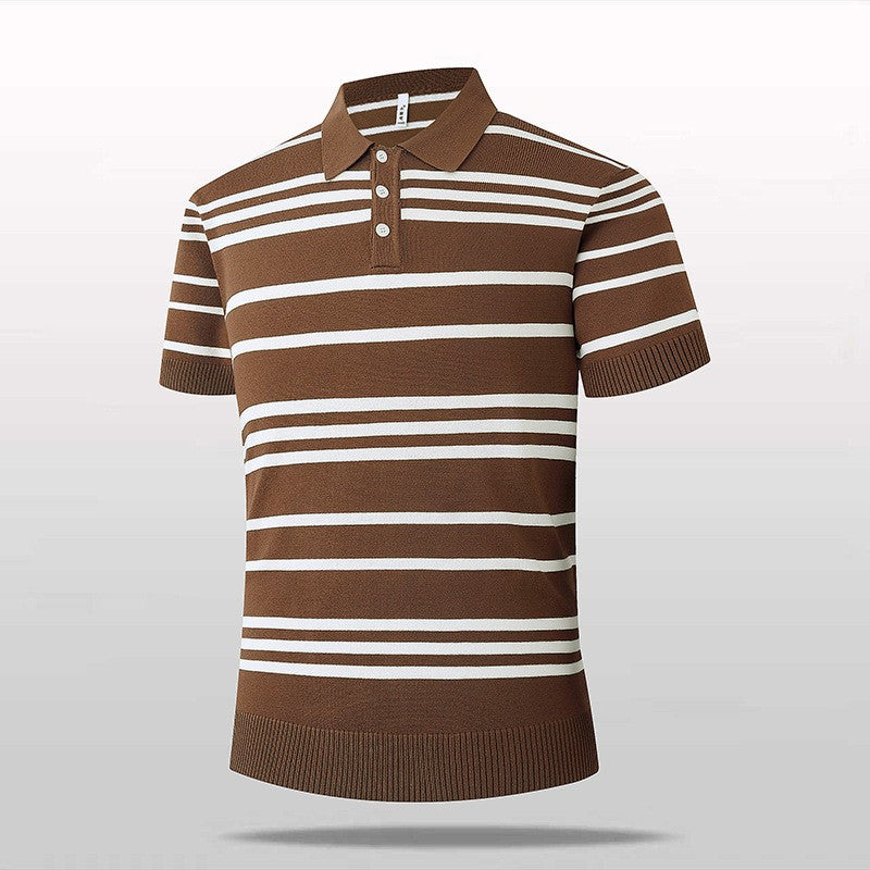 Herren Modisches kurzärmliges Poloshirt mit Streifen Shop Nory
