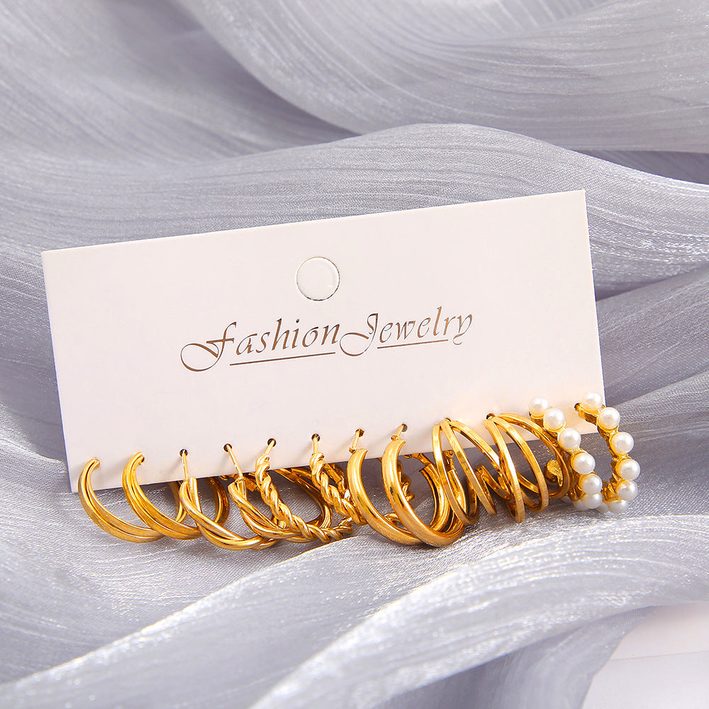 Damen Creolen-Set mit variierenden Texturen und modernen Designs Shop Nory