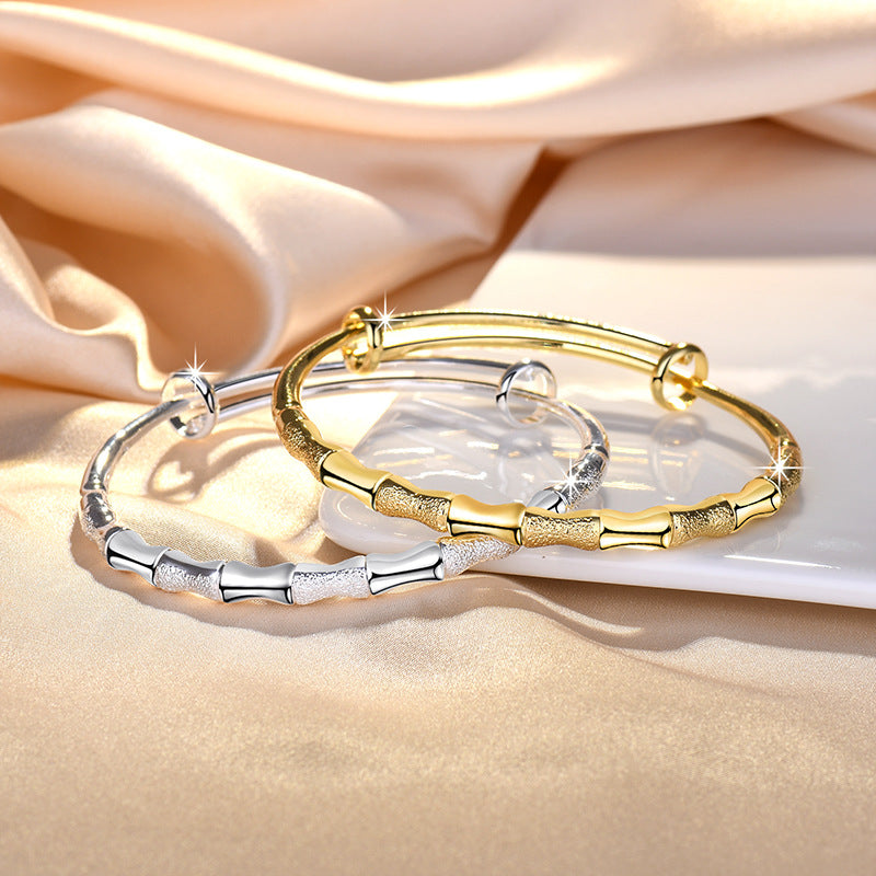 Damen Armreif aus hochwertigem Edelstahl mit elegantem Bambusdesign Shop Nory