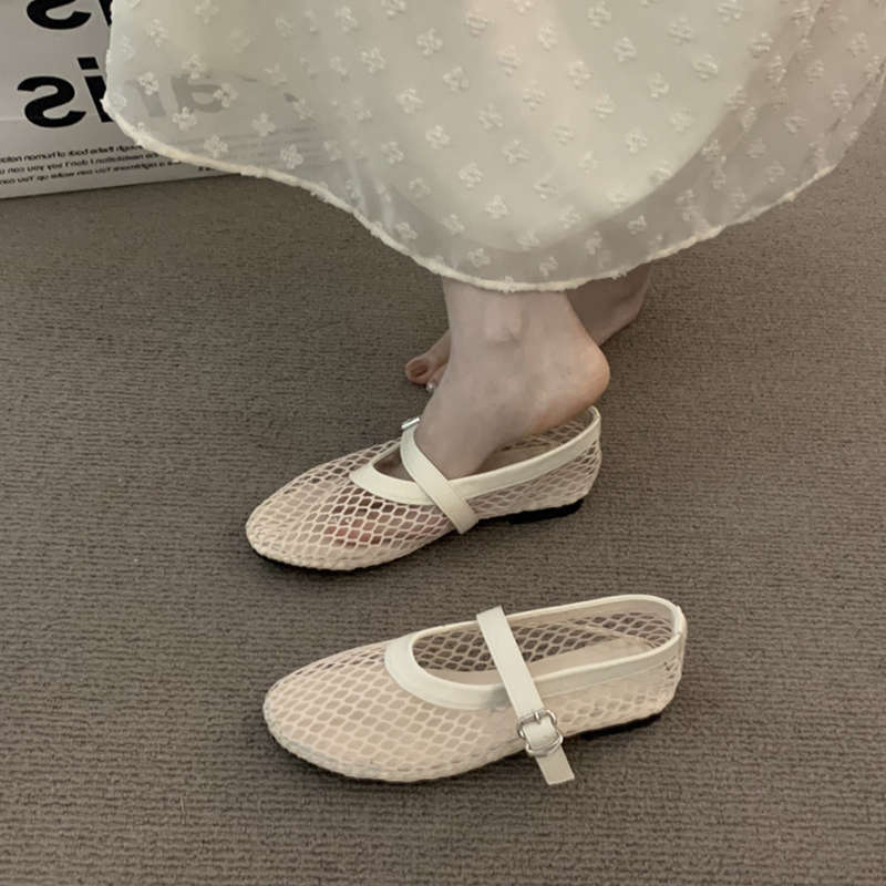 Damen Luftige Mesh-Sandalen mit verstellbarem Riemen und eleganter Schnalle Shopnory