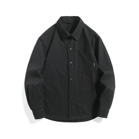 Herren Ripstop-Overshirt mit Druckknopfleiste, geradem Schnitt und Brusttasche Shop Nory