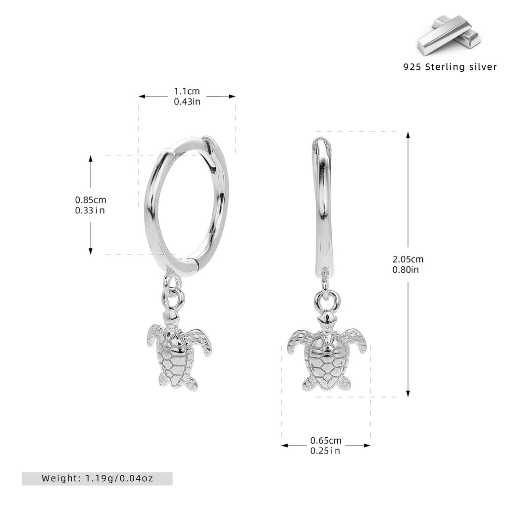 Damen Ohrhänger mit maritimen Schildkröten-Anhängern aus 925 Sterling Silber Shop Nory