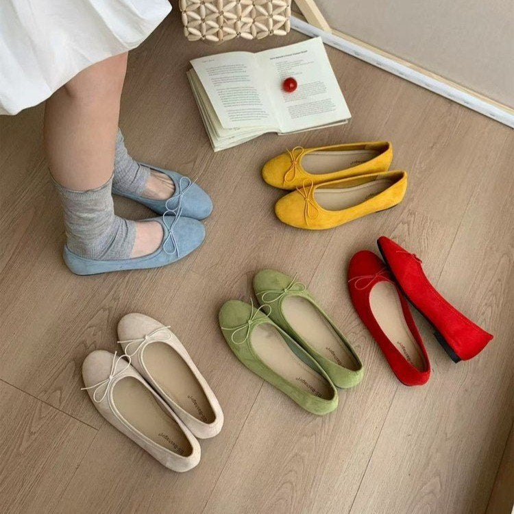Damen elegante Ballerinas mit dekorativer Schleife