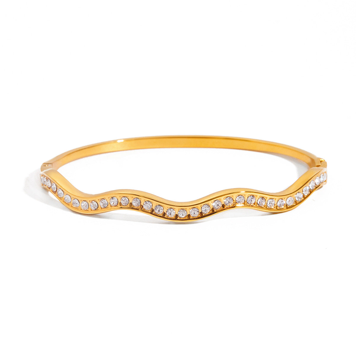 Damen Offenes Armband mit funkelndem Zirkonbesatz und hypoallergenen Eigenschaften Shop Nory