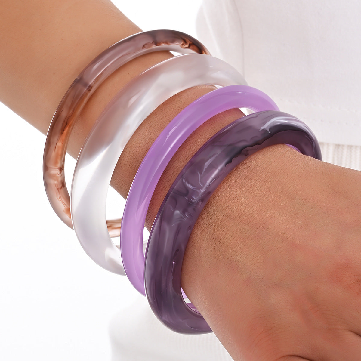 Damen Modeschmuck Armband-Set mit trendigen Acrylringen Shop Nory