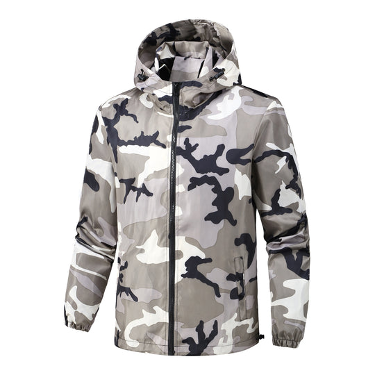 Herren Leichte Camouflage-Jacke mit Kapuze Shop Nory