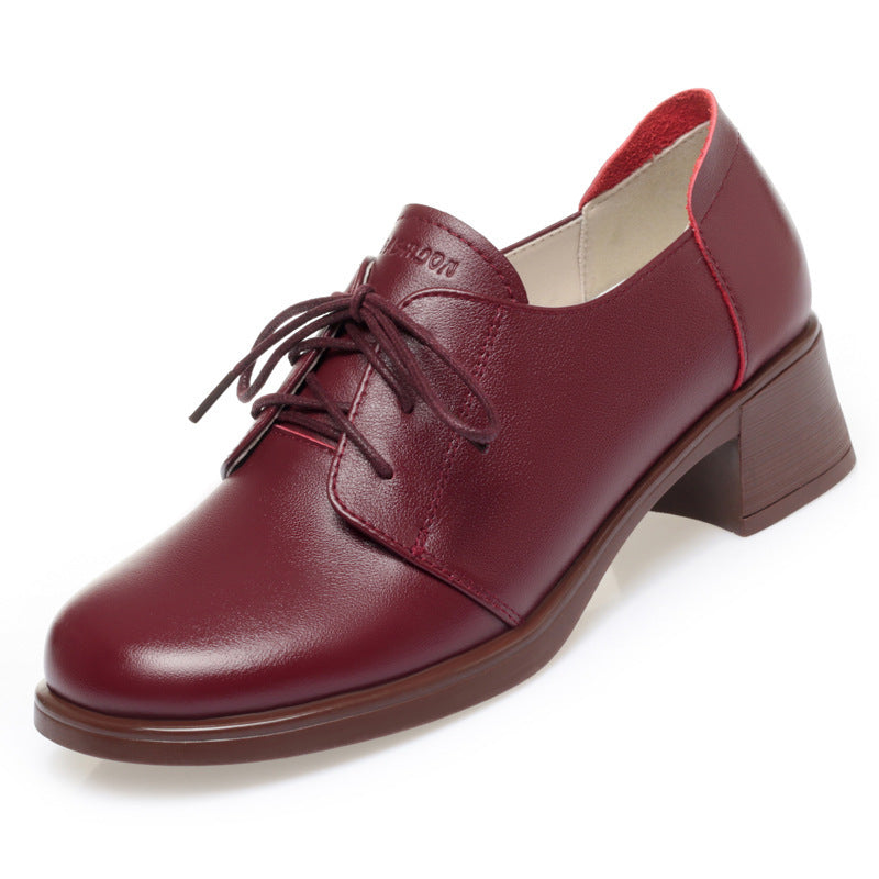 Damen Elegante und bequeme Schnürschuhe mit Blockabsatz