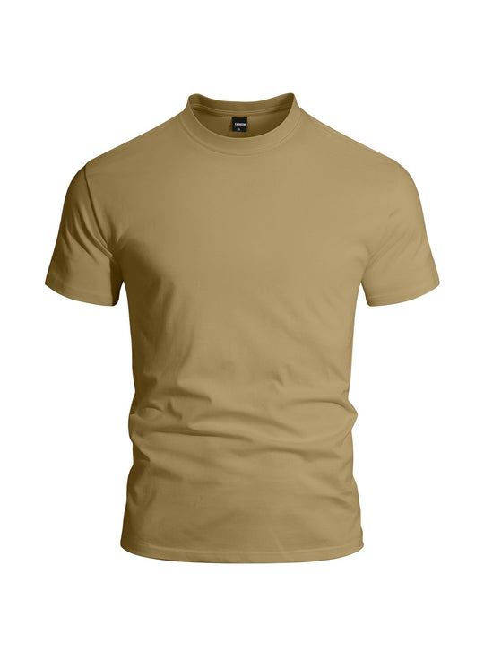 Herren nan eng anliegendes Rundhals-Basicshirt aus Singlejersey mit verstärktem Nackenband