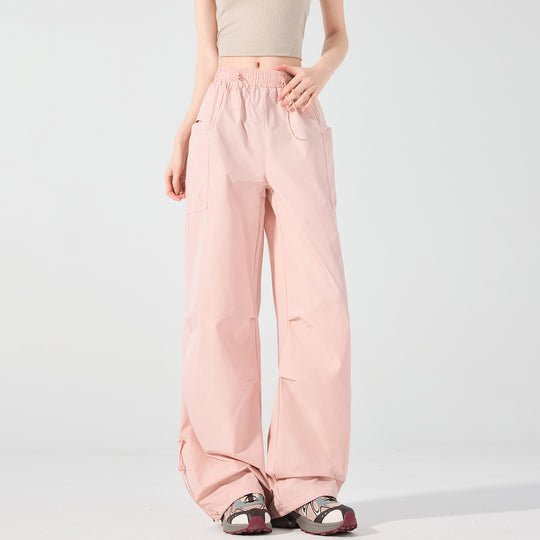 Damen Weite technische Cargo-Hose mit Kordelzugbund, verstellbarem Saum und Multifunktions-Taschen Shop Nory