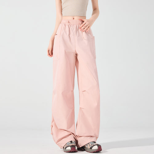 Damen Weite technische Cargo-Hose mit Kordelzugbund, verstellbarem Saum und Multifunktions-Taschen Shop Nory