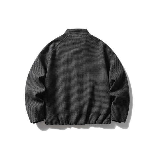 Unisex Kurz geschnittene strukturierte Blousonjacke mit Stehkragen und Reißverschluss Shop Nory