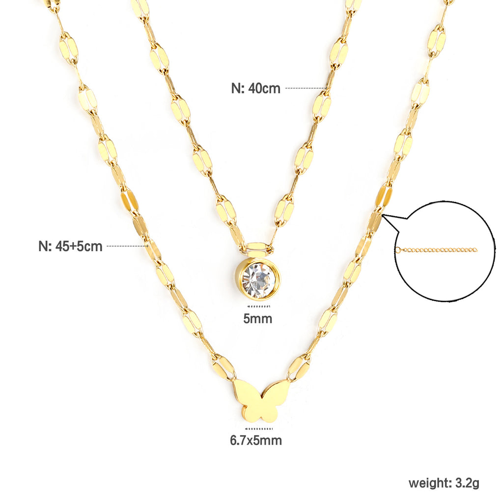 Damen Halskette mit funkelndem Herzanhänger aus goldplattiertem Edelstahl Shop Nory
