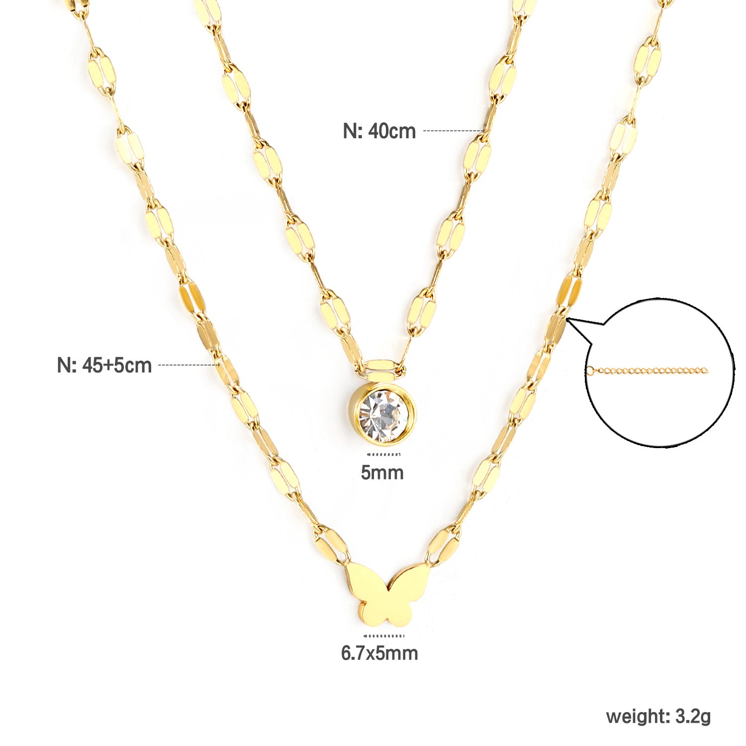 Damen Halskette mit funkelndem Herzanhänger aus goldplattiertem Edelstahl Shop Nory