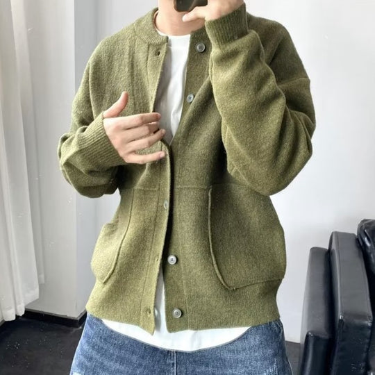 Herren Bequeme Strickjacke mit Knopfverschluss Shop Nory