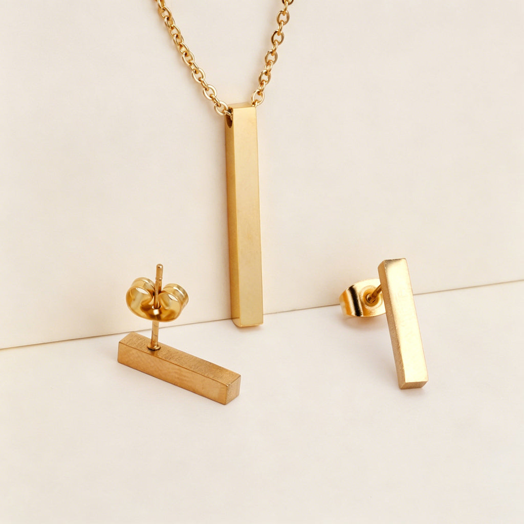 Damen modernes Edelstahl Schmuckset Shop Nory