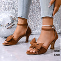 Damen elegante High Heel Sandalen mit modischer Schleifen-Applikation