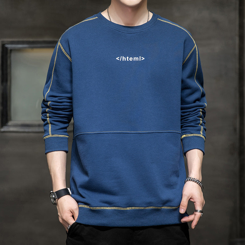 Herren lockeres Oversize‑Sweatshirt mit Kontrastnähten und Code‑Print Shop Nory