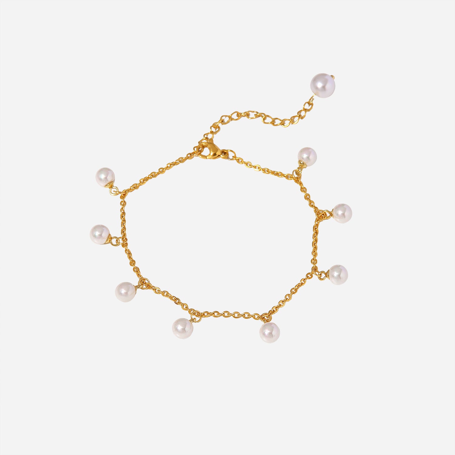 Damen Fußkettchen mit eleganten Perlenanhängern und hochwertiger Verarbeitung Shop Nory
