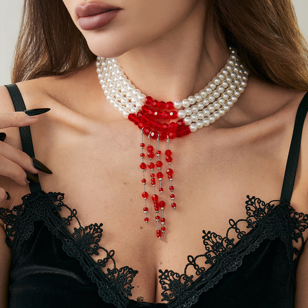 Damen Halskette aus hochwertigem Glasperlen Shop Nory