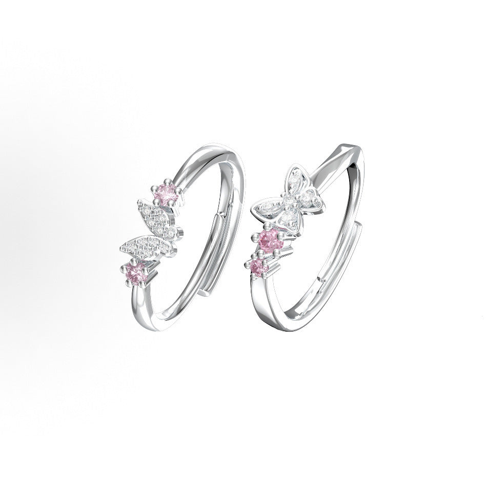 Damenring mit kunstvollem Schmetterlingsdesign und funkelnden Steinen Shop Nory