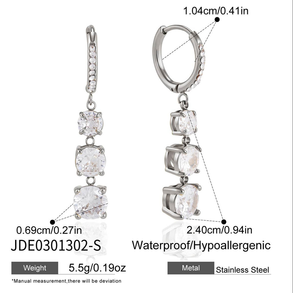 Damen Elegante Ohrringe mit Zirkonia-Anhängern und hypoallergenen Eigenschaften Shop Nory